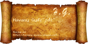 Havasy Győző névjegykártya